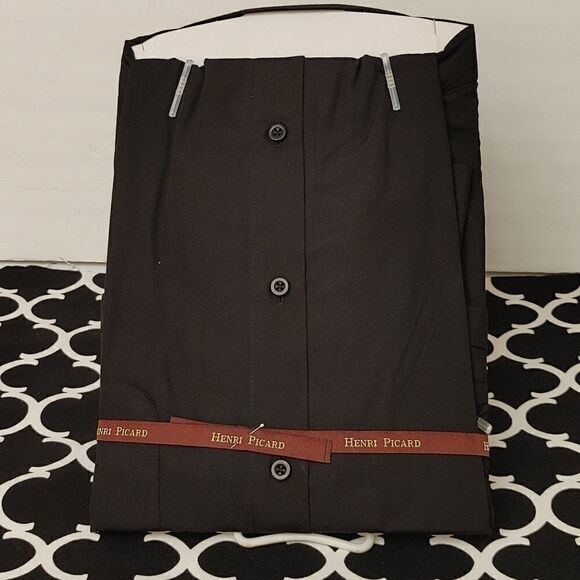 HENRI PICARD BY DON JONATHAN BLACK DRESS SHIRT. - Picture 2 of 3